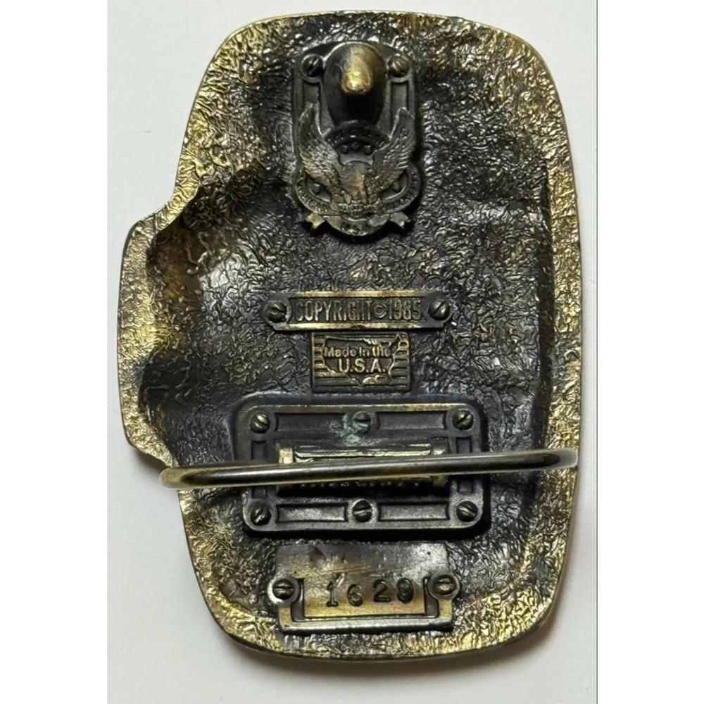 1985 I.B. OF T.C. W. & H. OF A. Teamster Union Brotherhood Horse Belt Buckle